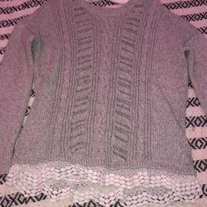 Grey sweater with lace at the bottom 15/16